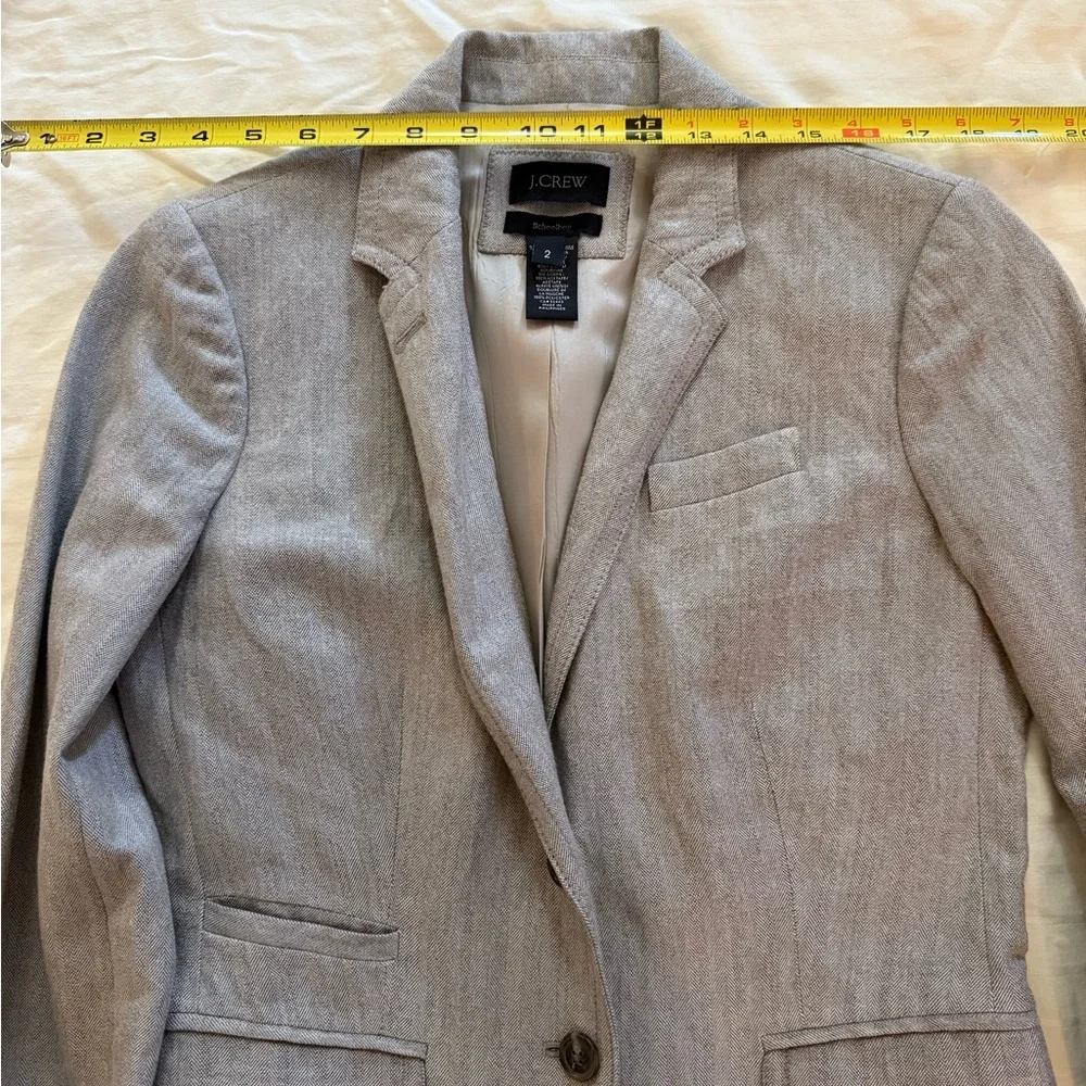 J. Crew Heather Gray Tailored Women's Blazer Size 2 Excellent Condition